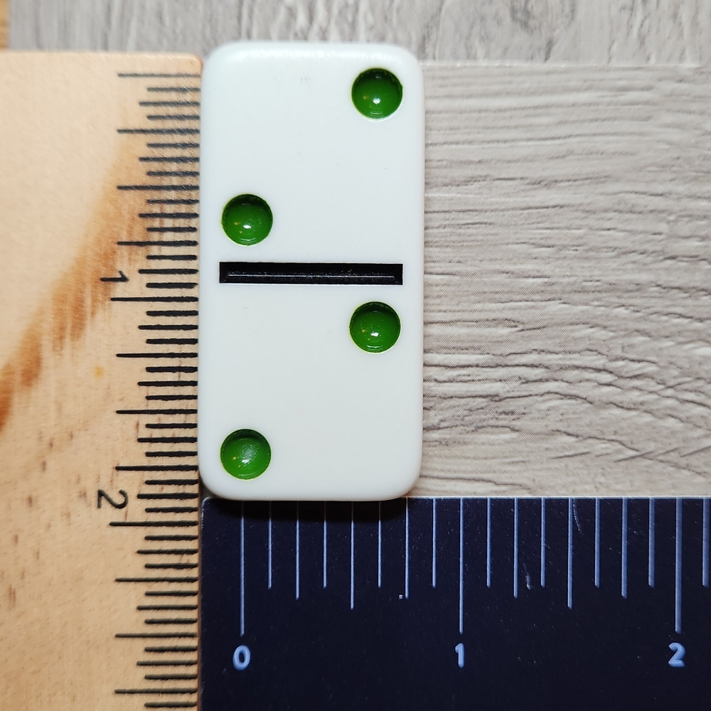 2:2 Replacement Dominoes Large Dot Shiny Color 2 X 1 X 1/4th Double Two Green